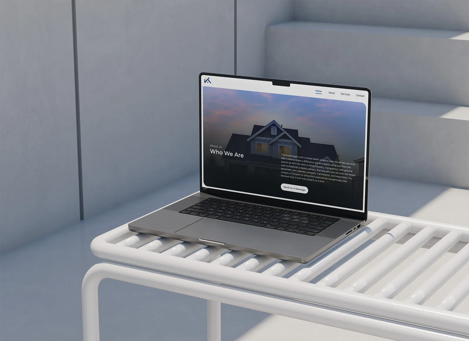 I Know a Guy website on a laptop